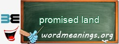 WordMeaning blackboard for promised land